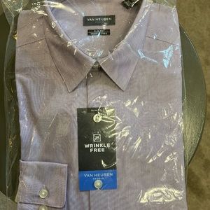 BNWT: Men's Small, Van Heusen/Slim Fit long sleeve with point collar